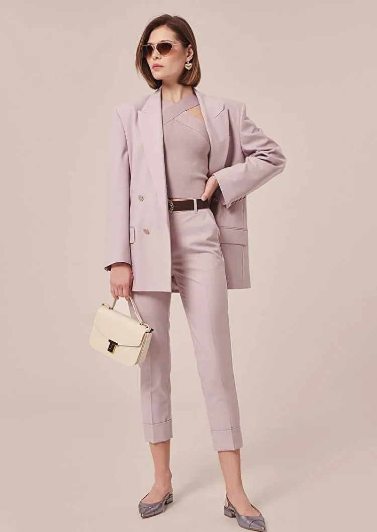 Pantalon En Laine Froide Violet Philippa*TARA JARMON Online