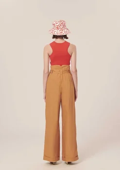 Pantalon En Popeline Marron Pyla*TARA JARMON Online