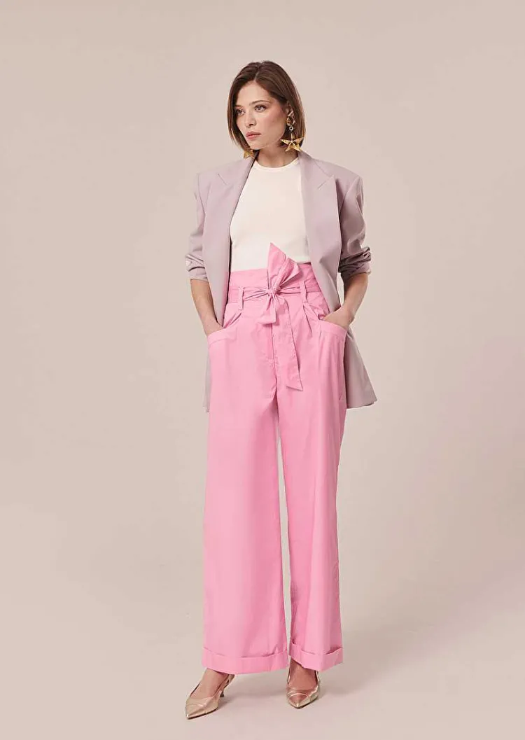 Pantalon En Popeline Rose Pyla*TARA JARMON Outlet