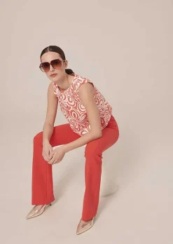 Pantalon En Toile Double Phoenix Corail*TARA JARMON Online