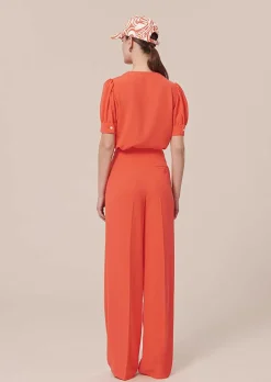 Pantalon Parigi En Crepe Corail*TARA JARMON Best