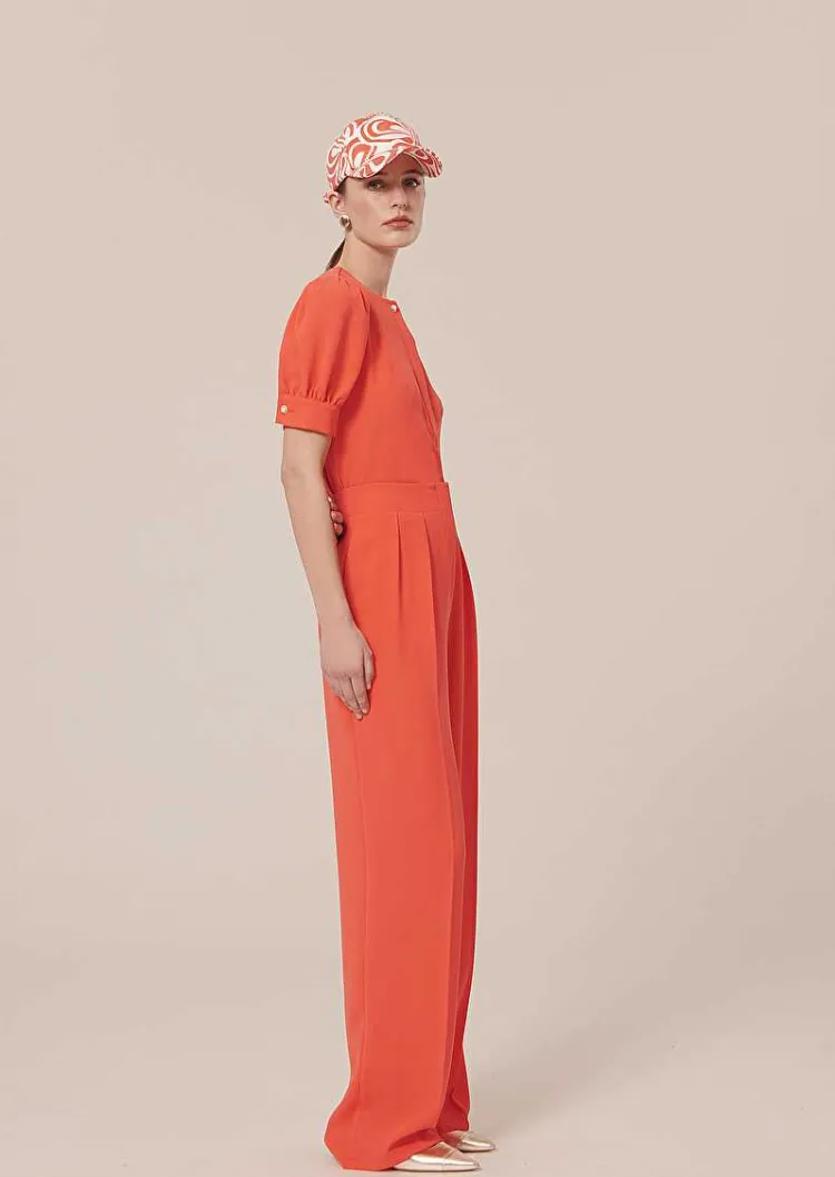 Pantalon Parigi En Crepe Corail*TARA JARMON Best