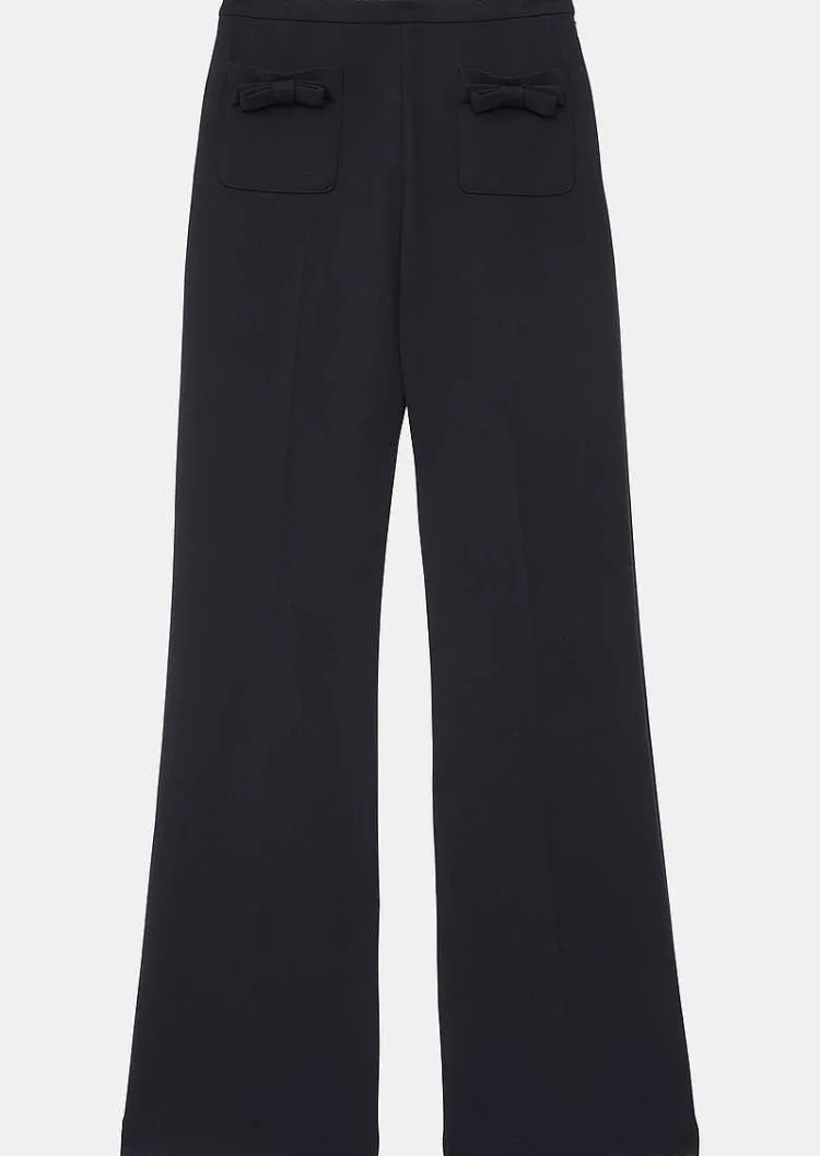 Pantalon Perlita En Tissu Double Bleu Nuit*TARA JARMON Sale
