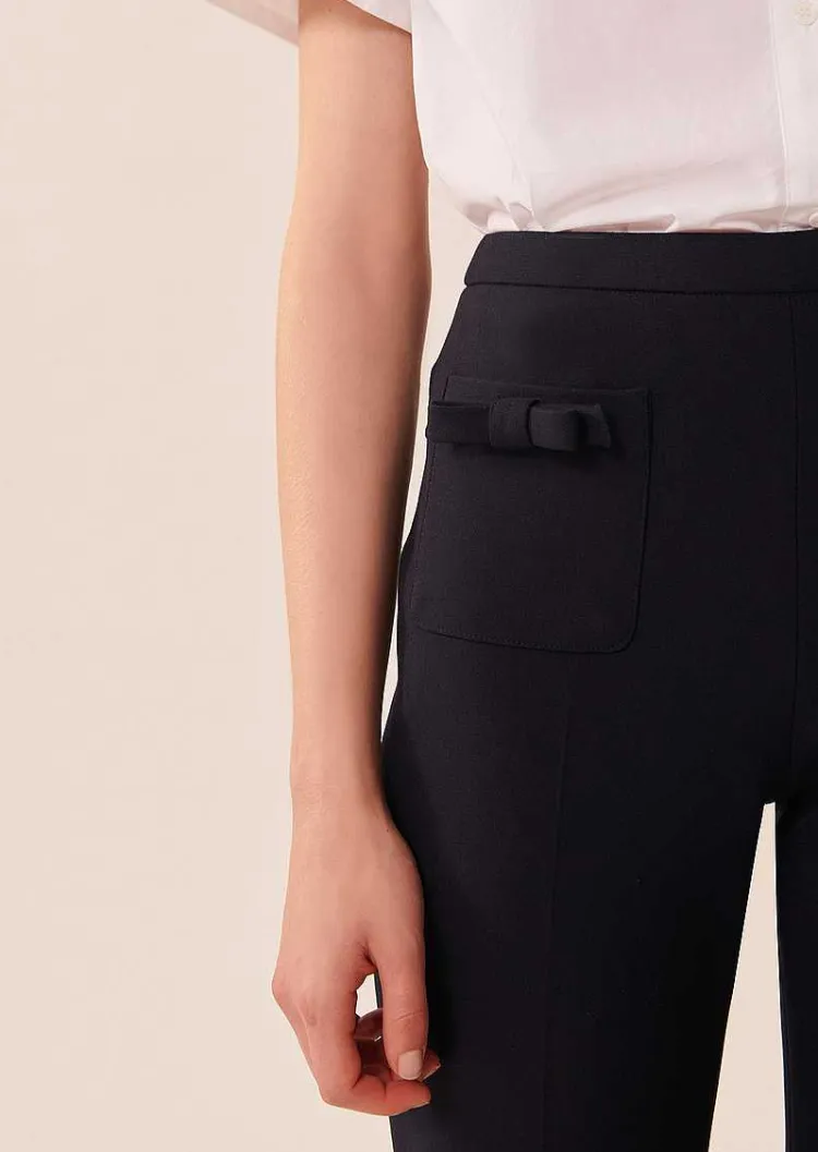 Pantalon Perlita En Tissu Double Bleu Nuit*TARA JARMON Sale