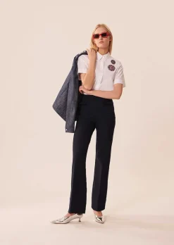 Pantalon Perlita En Tissu Double Bleu Nuit*TARA JARMON Sale