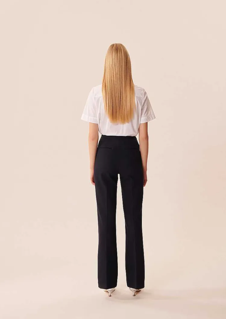 Pantalon Perlita En Tissu Double Bleu Nuit*TARA JARMON Sale
