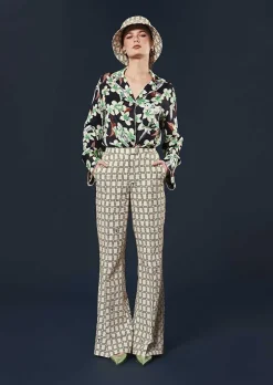 Pantalon Primavera Ecru Avec Motif Graphique Vert*TARA JARMON Fashion