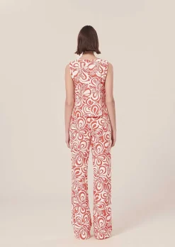 Pantalon Prosper Ecru Avec Motif Graphique Corail*TARA JARMON Online
