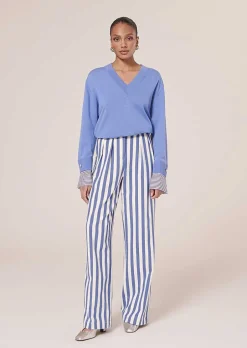Pantalon Raye Bleu Parigi*TARA JARMON New
