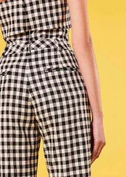Pantalon Vichy Noir Peter*TARA JARMON Clearance
