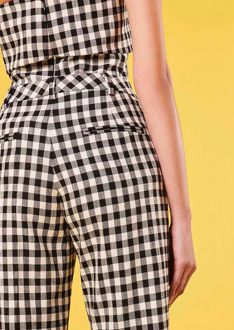 Pantalon Vichy Noir Peter*TARA JARMON Clearance