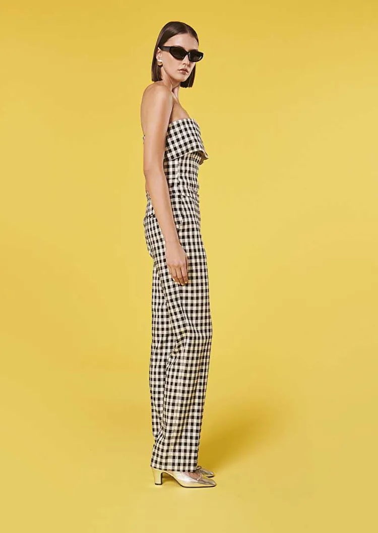 Pantalon Vichy Noir Peter*TARA JARMON Clearance