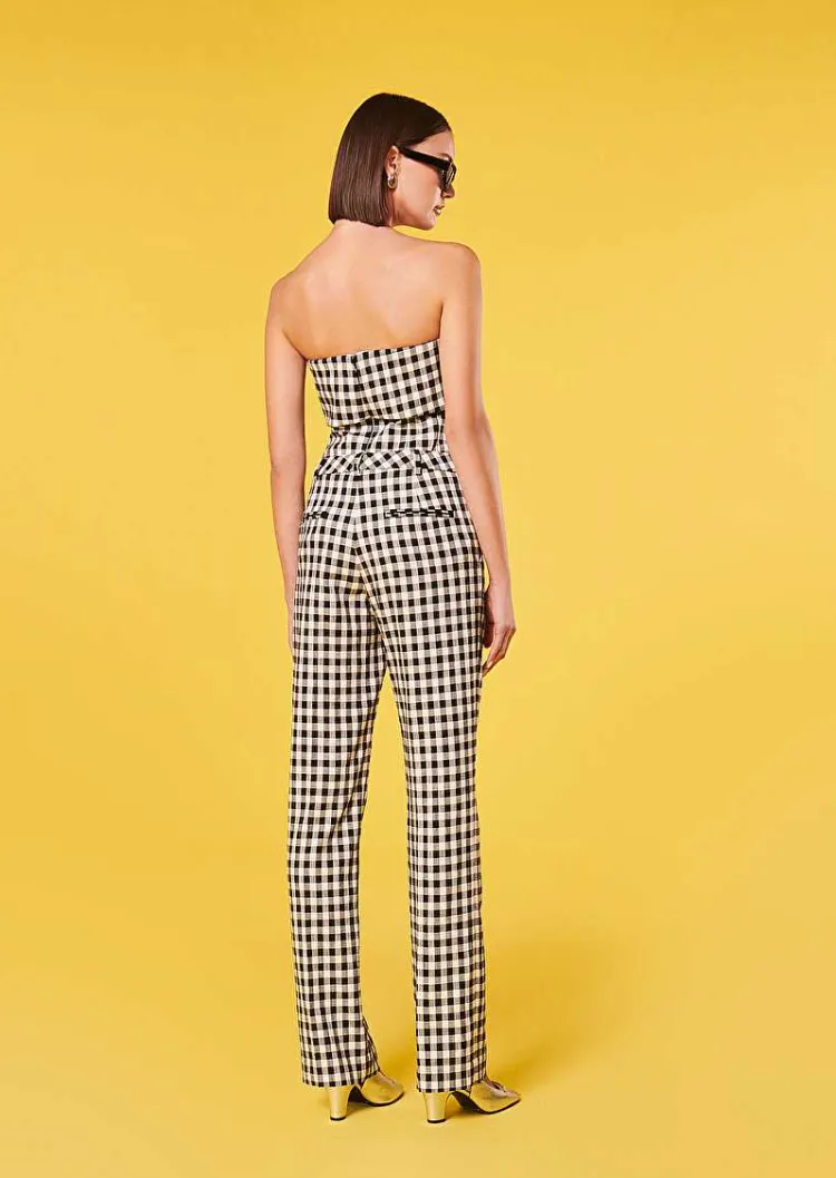 Pantalon Vichy Noir Peter*TARA JARMON Clearance