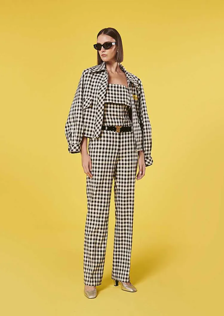Pantalon Vichy Noir Peter*TARA JARMON Clearance