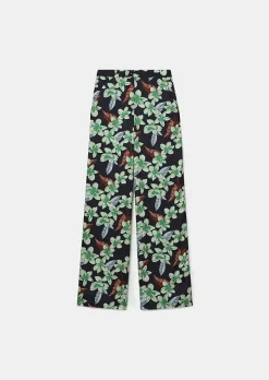 Porticcio Pantalon Imprime Fleurs Bleu Nuit*TARA JARMON New