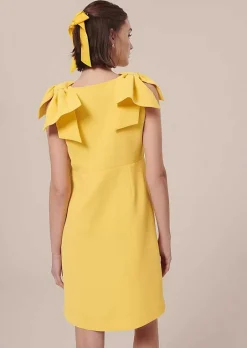 Remarquable Robe En Crepe Jaune*TARA JARMON Hot