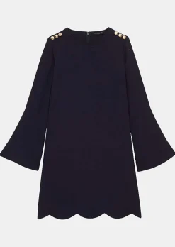 Robe En Crepe Bleu Nuit Ruoda*TARA JARMON Outlet