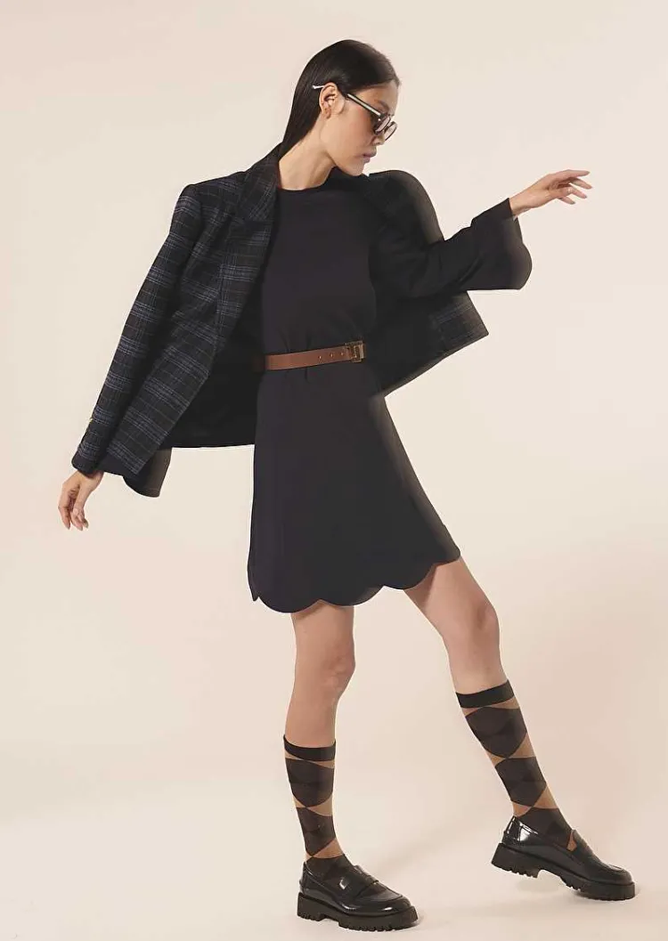 Robe En Crepe Bleu Nuit Ruoda*TARA JARMON Outlet