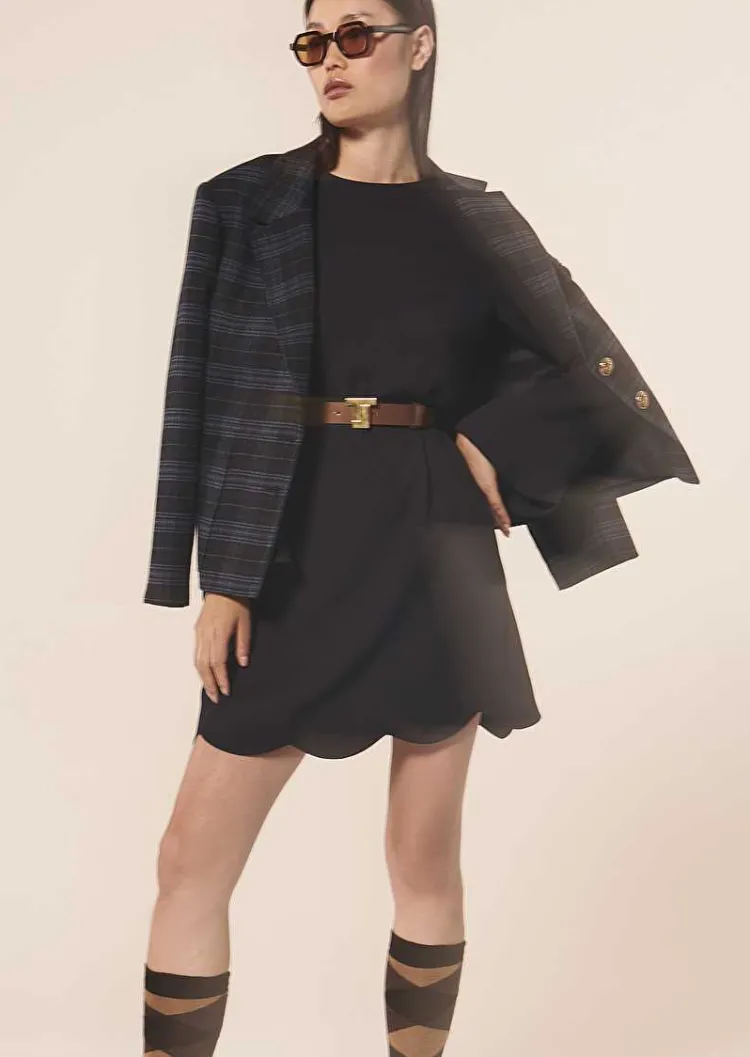 Robe En Crepe Bleu Nuit Ruoda*TARA JARMON Outlet