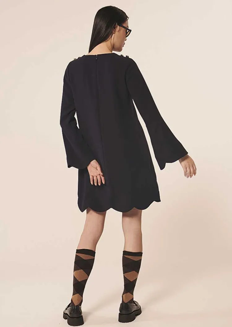 Robe En Crepe Bleu Nuit Ruoda*TARA JARMON Outlet
