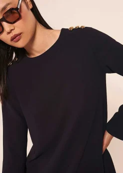 Robe En Crepe Bleu Nuit Ruoda*TARA JARMON Outlet