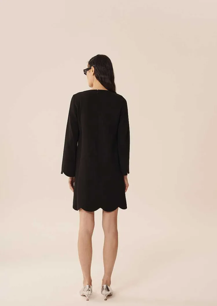 Robe Noire Ruoda En Crepe*TARA JARMON Sale