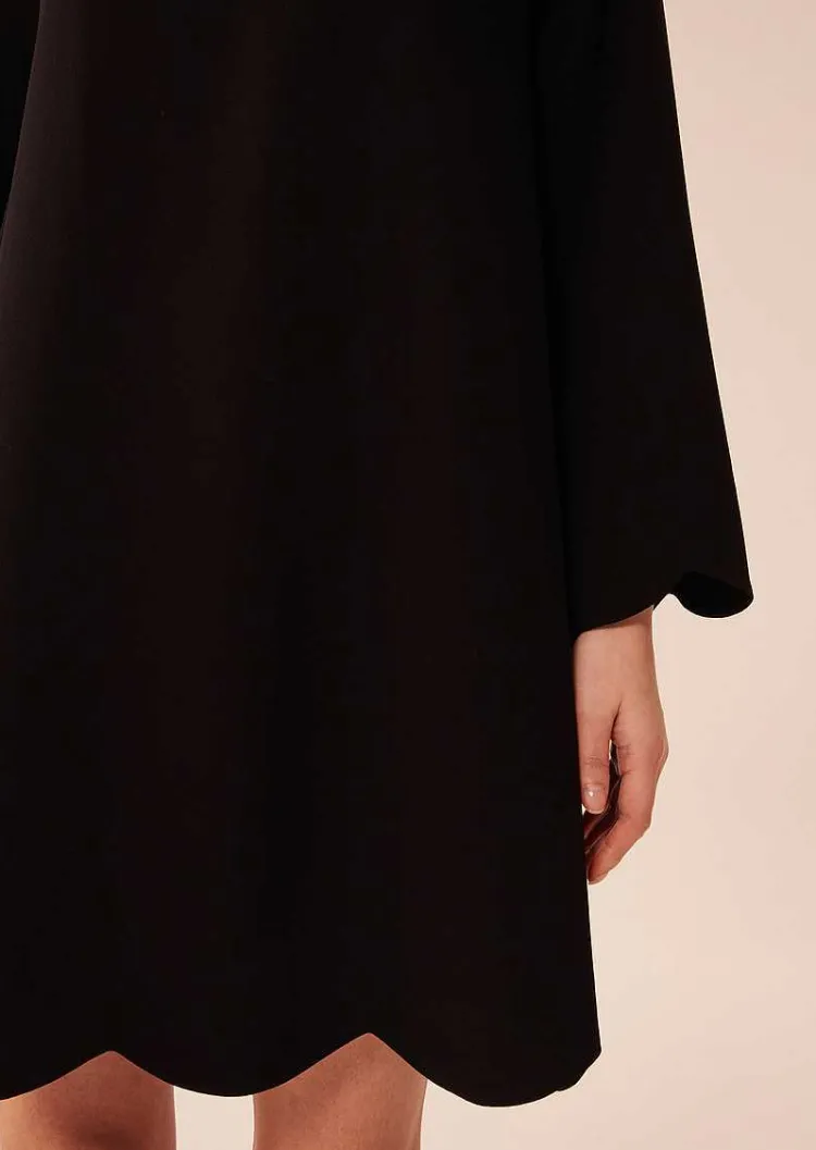 Robe Noire Ruoda En Crepe*TARA JARMON Sale