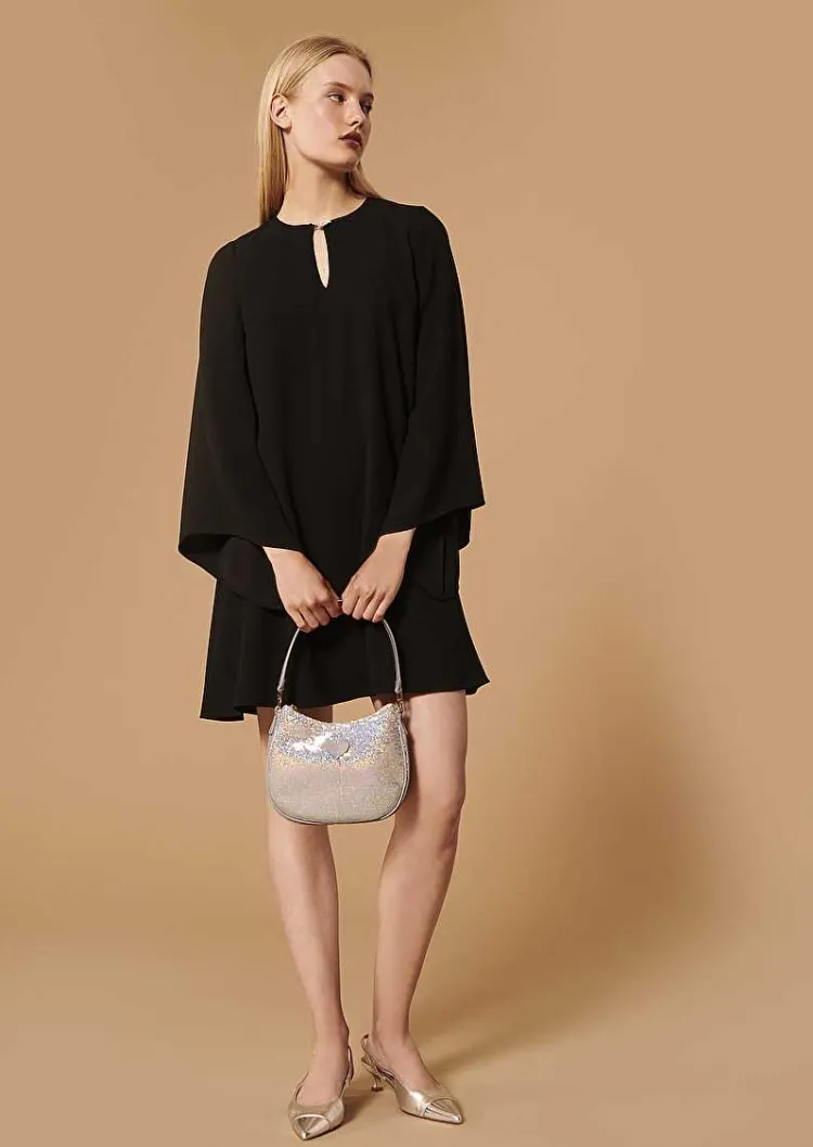 Robe Raonie Noire En Crepe*TARA JARMON Clearance