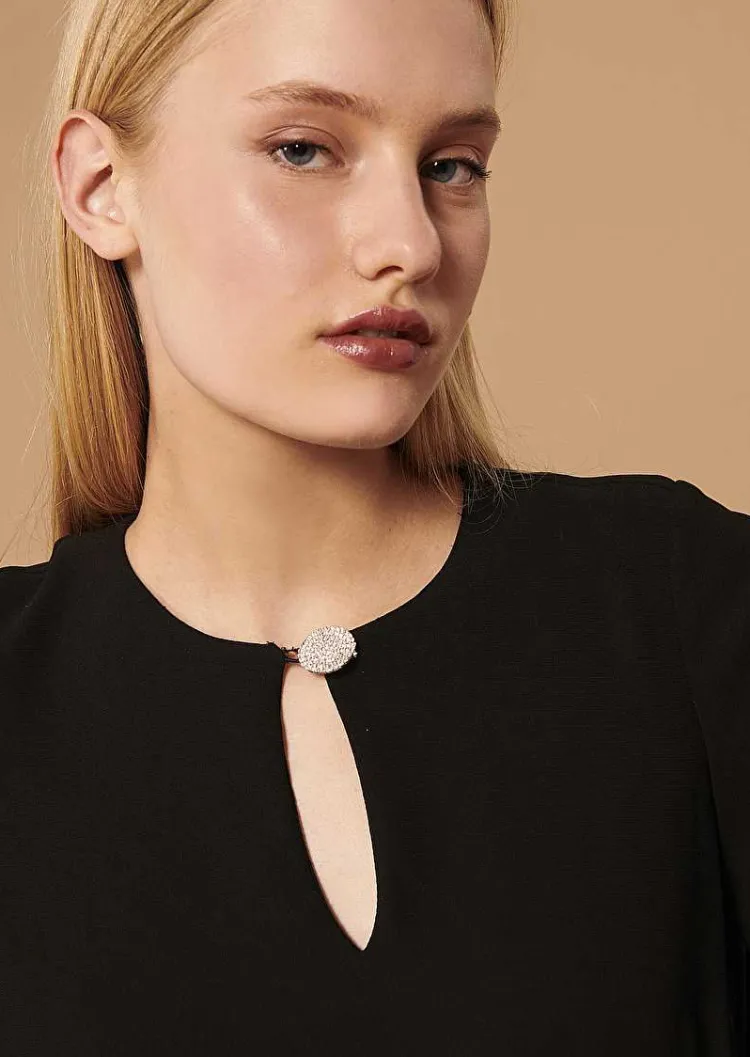 Robe Raonie Noire En Crepe*TARA JARMON Clearance