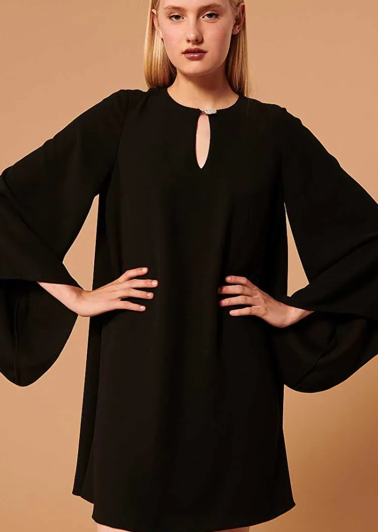 Robe Raonie Noire En Crepe*TARA JARMON Clearance