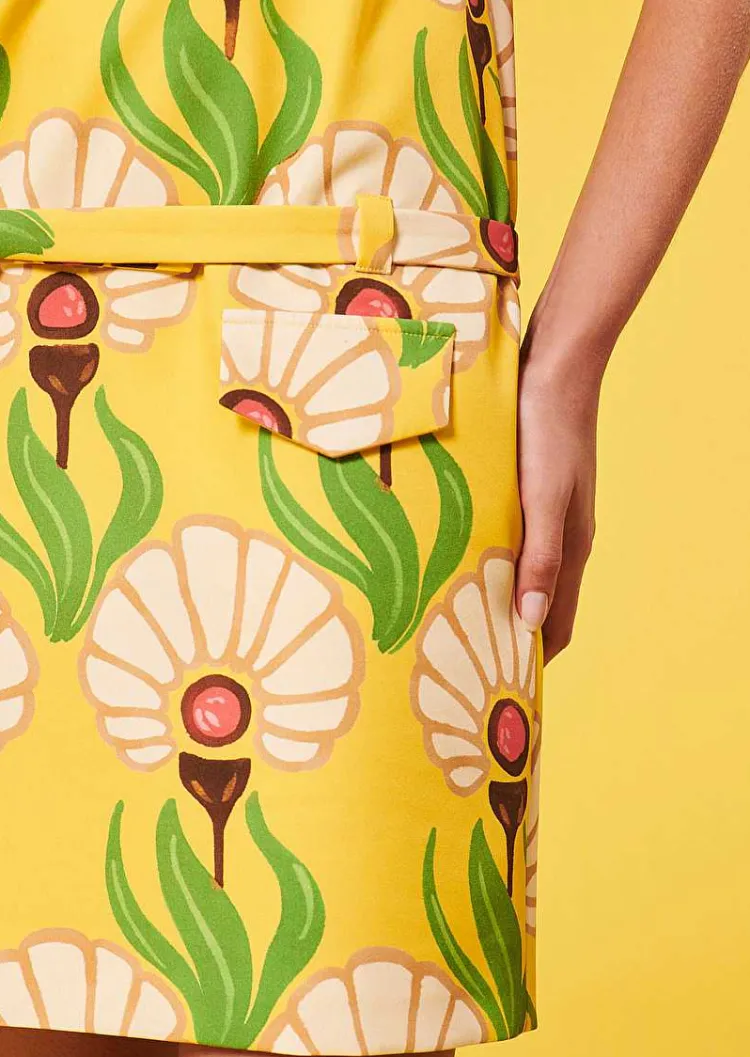 Robe Rivage Imprime Fleurs Jaunes*TARA JARMON Online