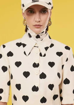 Robe Robin Ecru Avec Pois Noirs Coeurs*TARA JARMON Best
