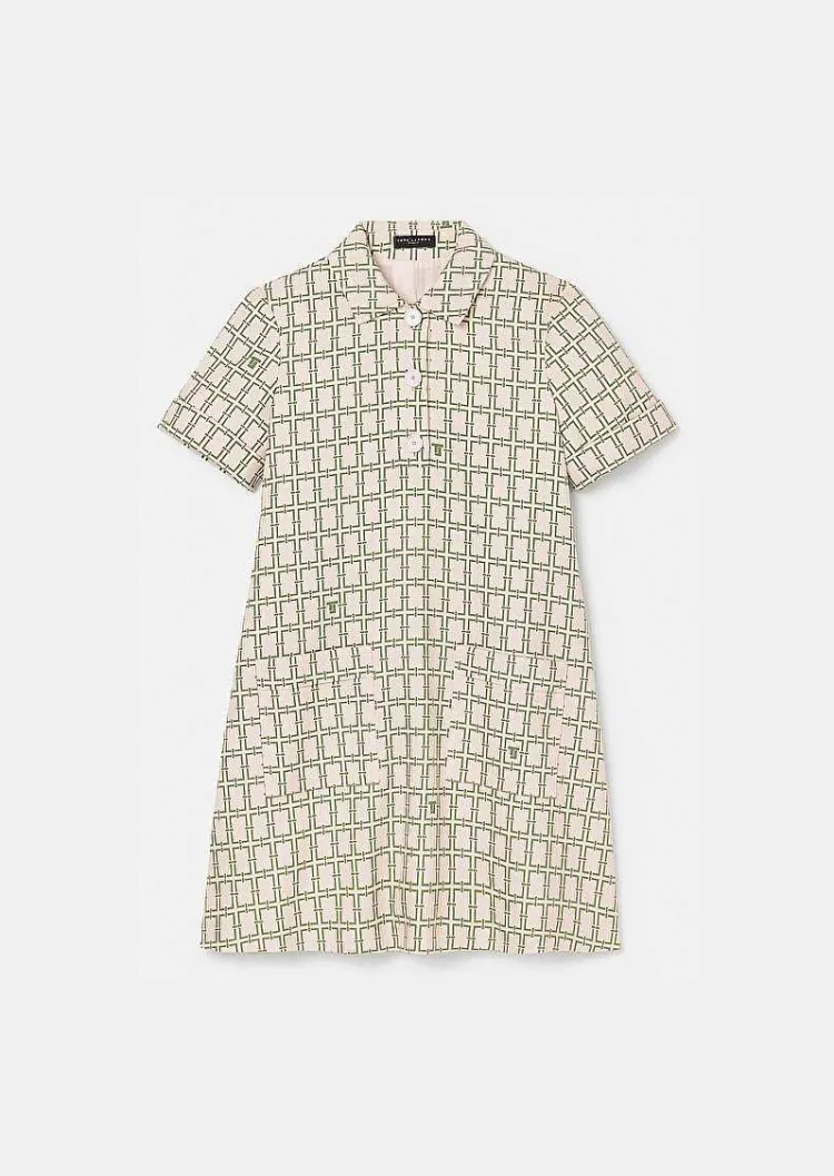 Robe Romarin Ecru Avec Motif Graphique Vert*TARA JARMON Best