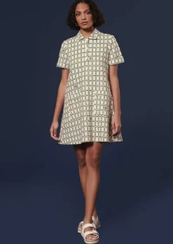 Robe Romarin Ecru Avec Motif Graphique Vert*TARA JARMON Best