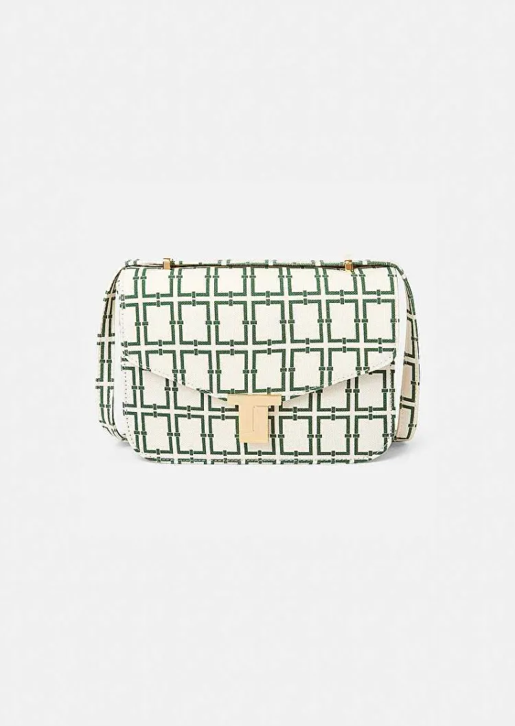 Sac 8 Bis Ecru Avec Design Graphique Vert*TARA JARMON Discount