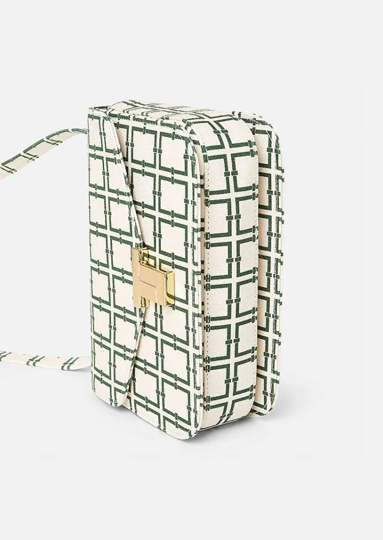 Sac 8 Bis Ecru Avec Design Graphique Vert*TARA JARMON Discount