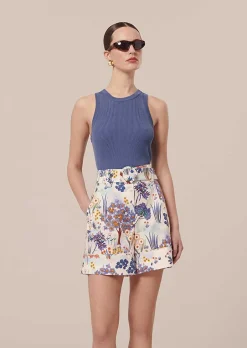 Short En Coton Imprime Fleuri Bleu Shelby*TARA JARMON Fashion