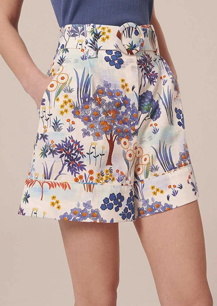 Short En Coton Imprime Fleuri Bleu Shelby*TARA JARMON Fashion