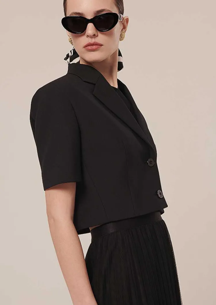 Varosa Veste En Laine Froide Noire*TARA JARMON Clearance