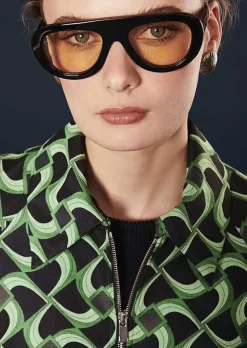 Veste Balthazar Bleu Nuit Avec Motif Graphique Vert*TARA JARMON Sale
