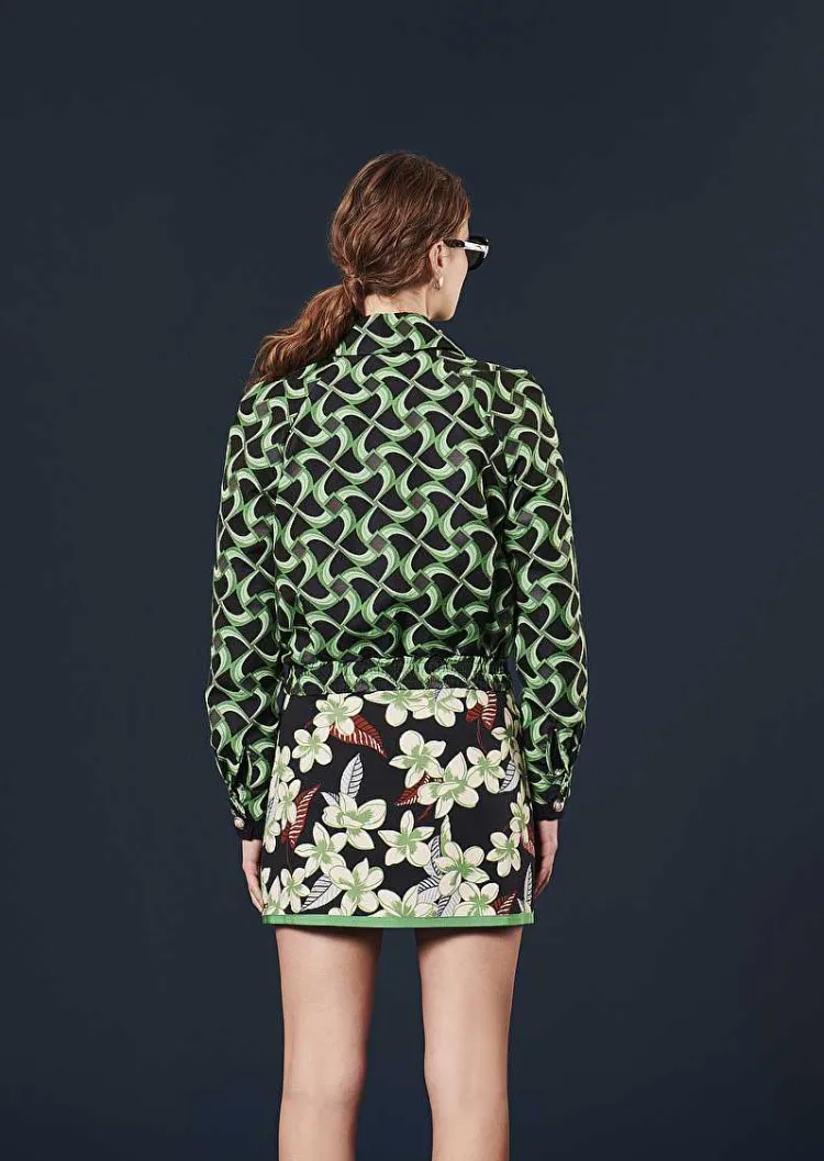 Veste Balthazar Bleu Nuit Avec Motif Graphique Vert*TARA JARMON Sale