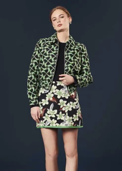 Veste Balthazar Bleu Nuit Avec Motif Graphique Vert*TARA JARMON Sale