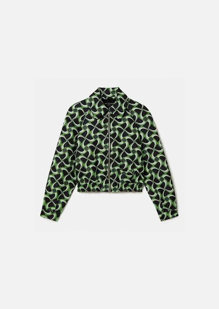 Veste Balthazar Bleu Nuit Avec Motif Graphique Vert*TARA JARMON Sale