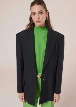 Veste De Costume En Laine Froide Bleu Nuit Vancouvereur*TARA JARMON Discount