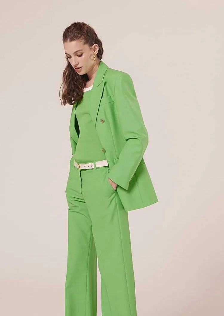 Veste De Costume En Laine Froide Vert Viola*TARA JARMON Hot