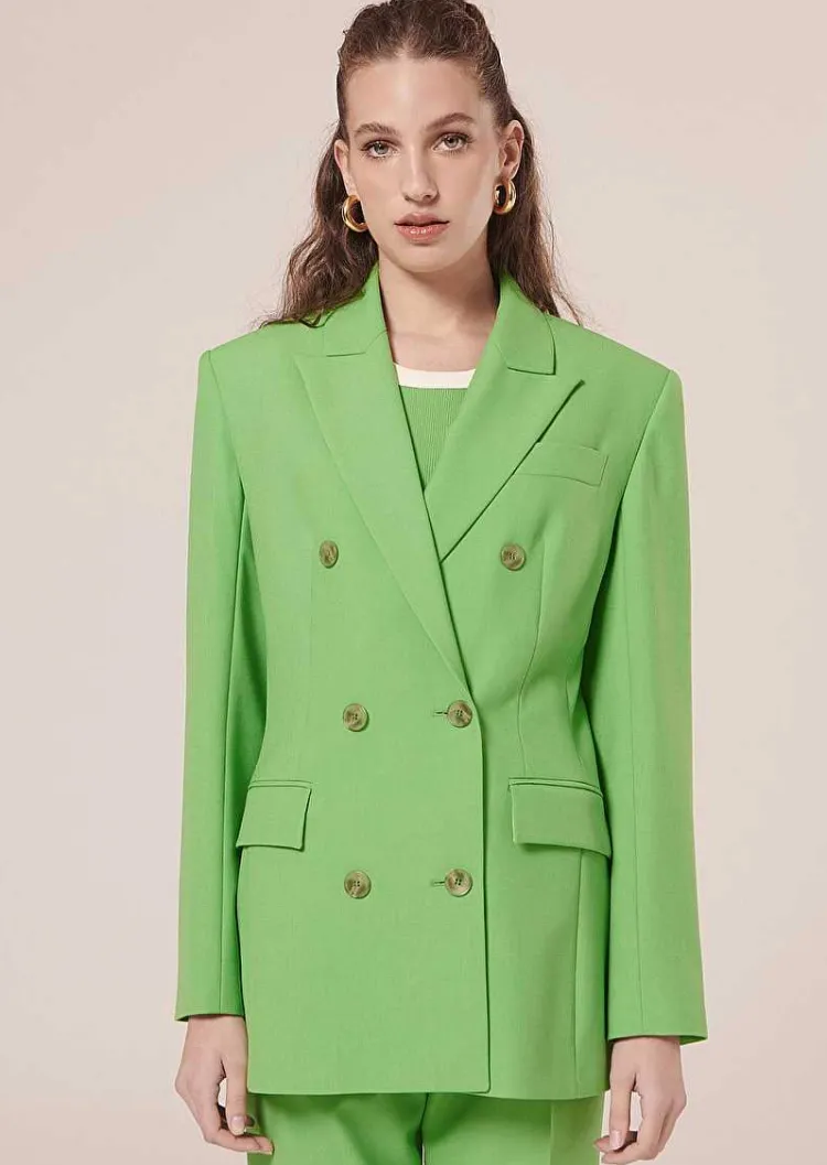 Veste De Costume En Laine Froide Vert Viola*TARA JARMON Hot