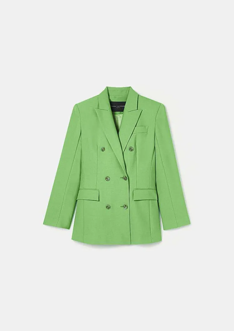 Veste De Costume En Laine Froide Vert Viola*TARA JARMON Hot