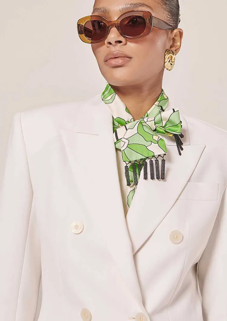 Veste De Costume En Laine Froide Ecru Viola*TARA JARMON Sale