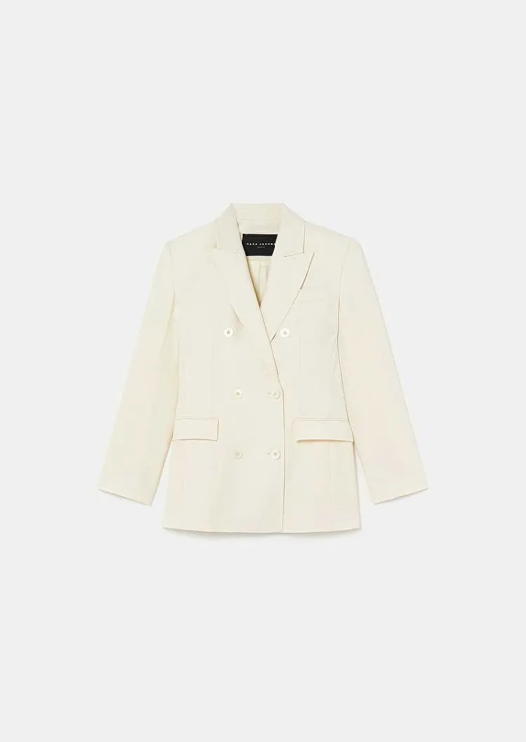 Veste De Costume En Laine Froide Ecru Viola*TARA JARMON Sale