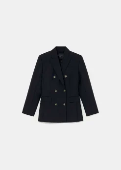 Veste De Costume En Laine Froide Noire Viola*TARA JARMON Discount